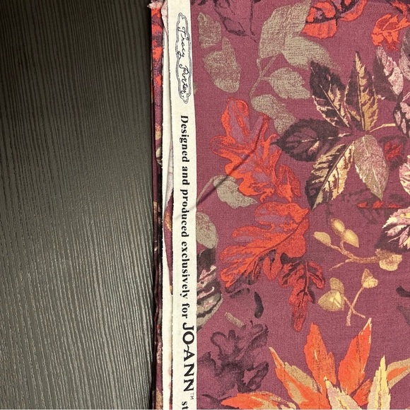 Fall Leaves Fabric in Mauve, 1.75 yards - Picture 2 of 6